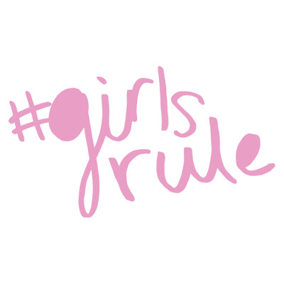 «Girls Rules Burst Pink», art textuel sur toile tendue