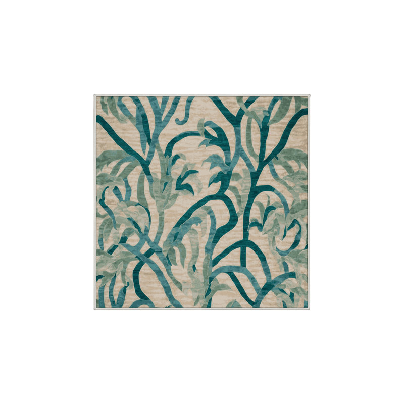 Tapis beige lavable à la machine, Carré 6 pi
