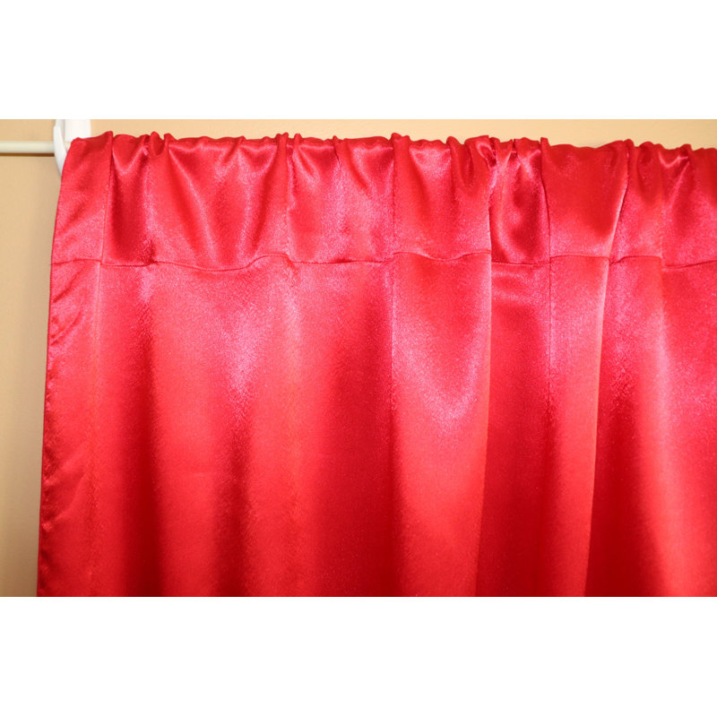 Panneau de rideau semi-transparent en polyester Dafni, L 58 po x L 84 po, Rouge