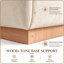 Pouf de rangement en velours Canterbury avec couvercle relevable et base imitation bois-2130992027