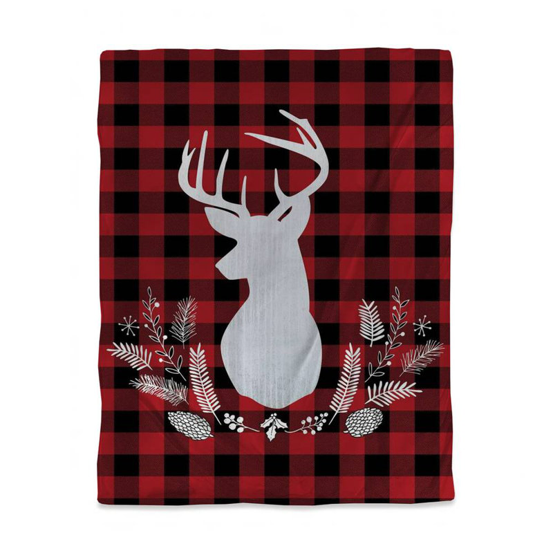 Deer Plaid Holidays Pattern Rustic Duvet Cover | Home Decor