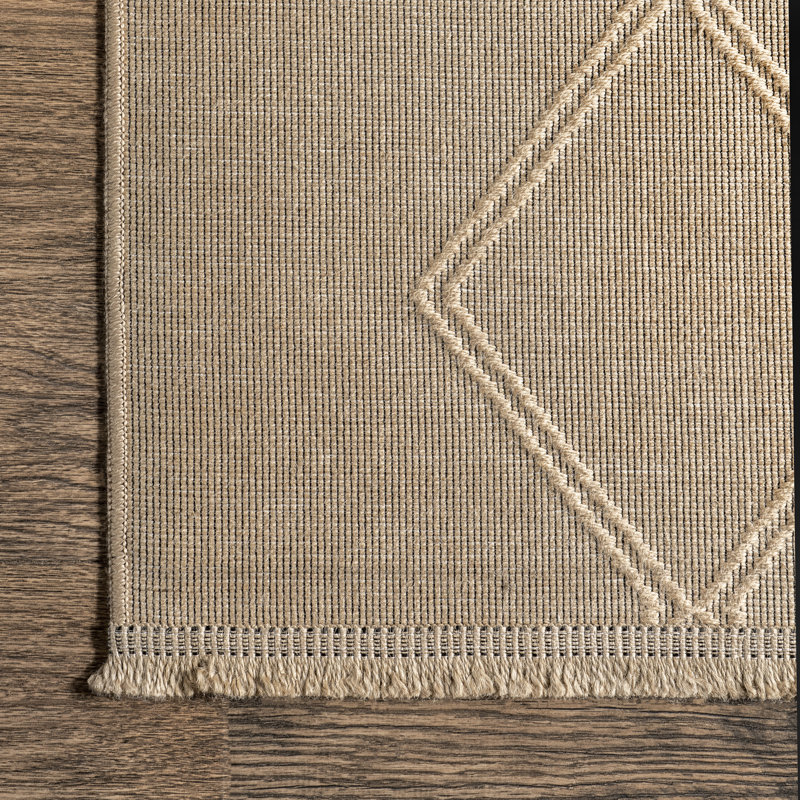 Diamond Trellis Jute Area Rug, Rectangle 4' x 6'