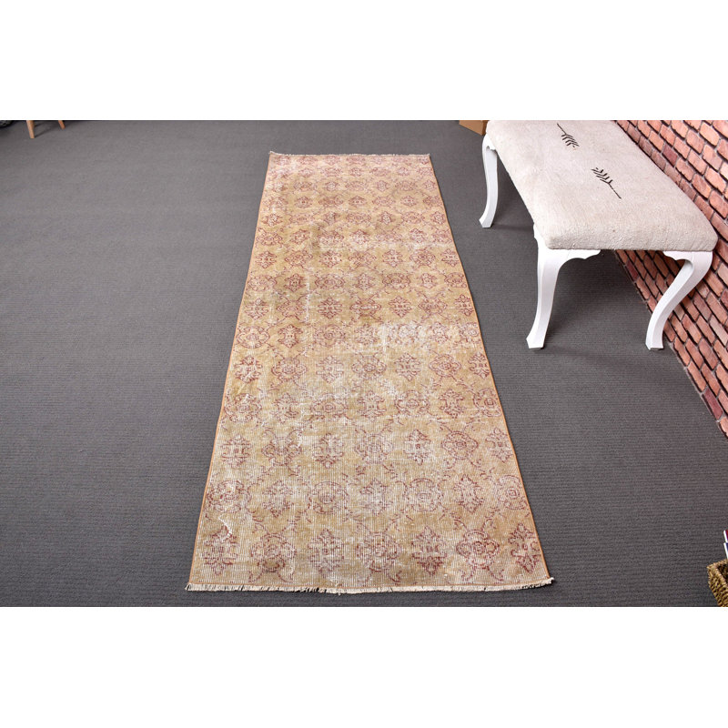 Classic Wool Patchwork Runner, 32.3x93.3 Inch Beige Rug
