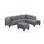 Canapé, chaise et repose-pieds 104,5 po, gris