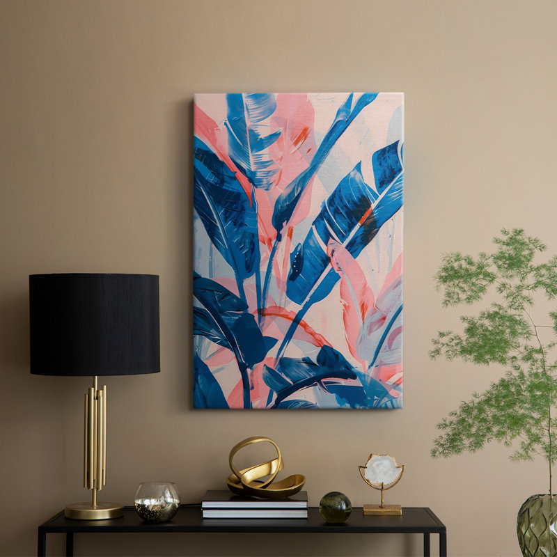 Jungle rose - Cavas enveloppés de galerie, H 48 po x l 32 po