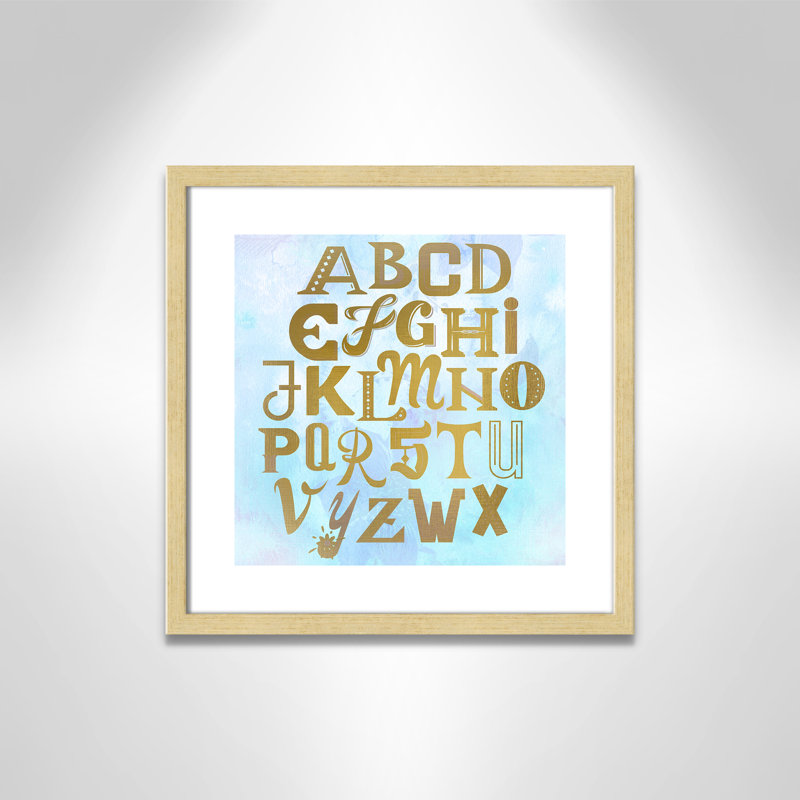 Abc Blue », impression sur papier, Encadré de boîte champagne clair, H 16 po x l 16 po x P 1,18 po