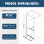 Ajustement de 3/8 po, porte de douche universelle, ouverte à l'extérieur, avec verre trempé de 1/4 po 24 * 72-123404529