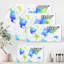 Carte du monde en vert et bleu - Impression sur toile-59365496-59283093