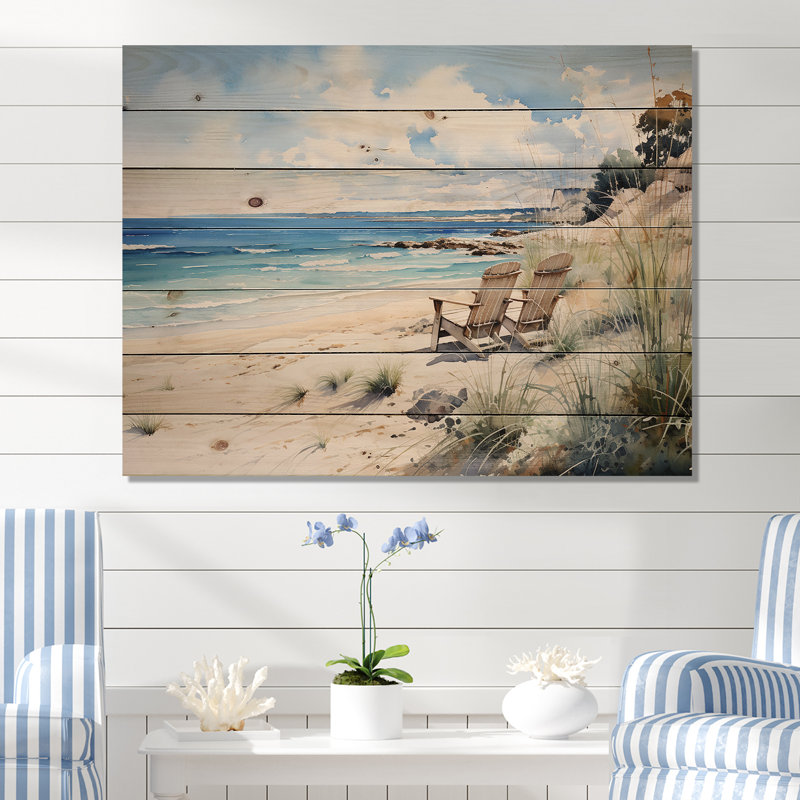 Beach Ocean Seaside Serenity II sur impression sur bois, H 24 po x l 32 po x P 0,78 po