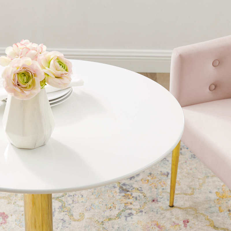 Modway Verne Dining Table, White, 28" W x 28" L