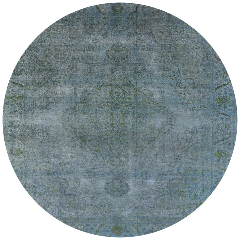 Tapis oriental bleu, Rond 7 pi