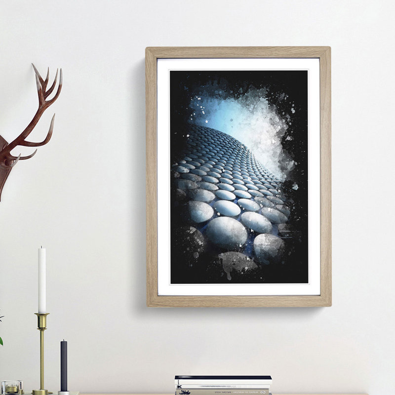 The Bullring in Birmingham - Framed Print, 33cm H x 24cm W x 2cm D, Oak Framed