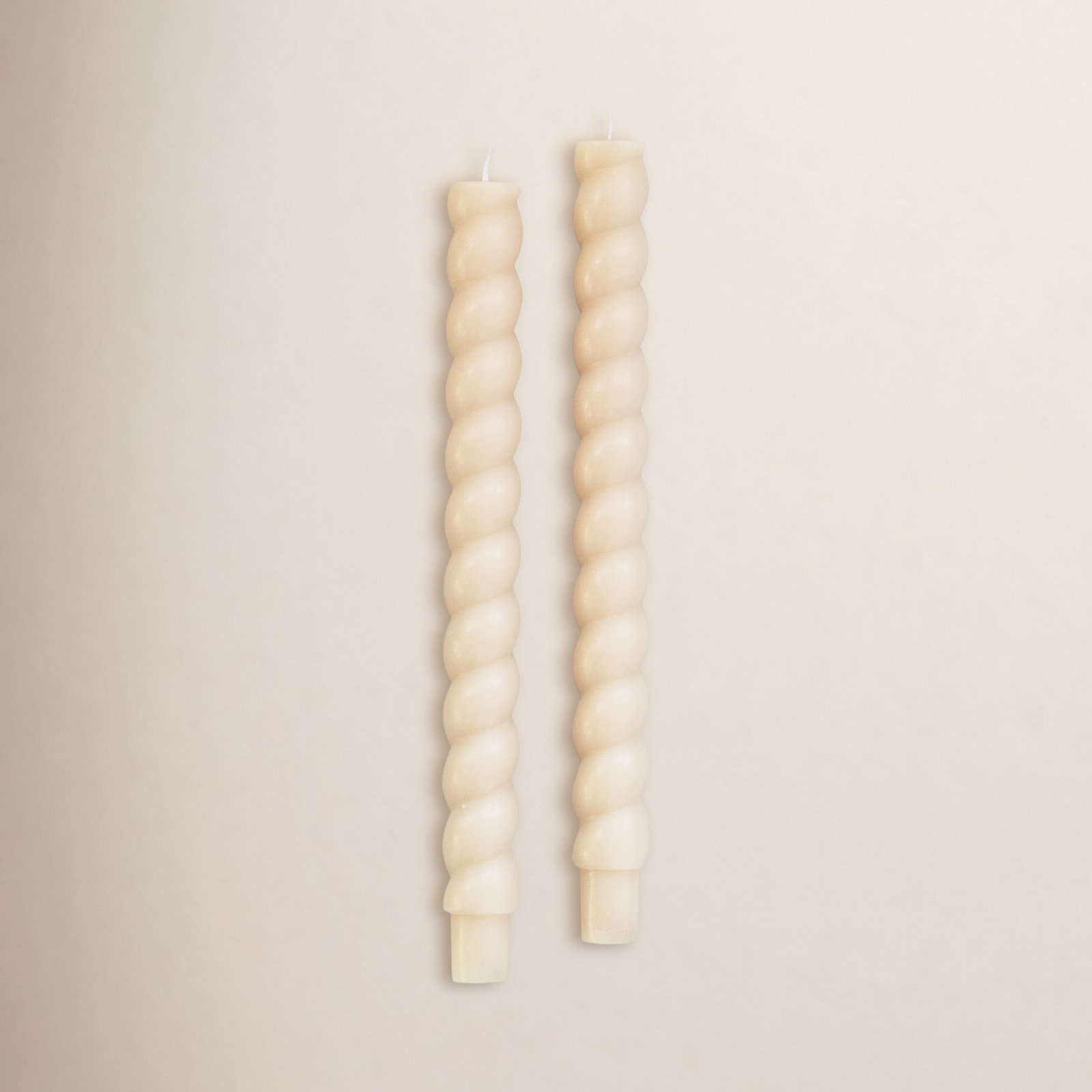 Unscented Twisted Taper Candle, Cream