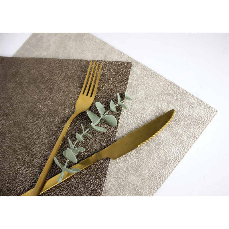 Momat Polyester Solid Colour Rectangle Placemat, Brown/Cream