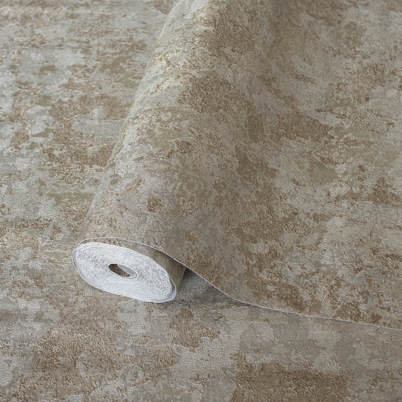 Papier peint métallique vieilli brillant patiné, Gold