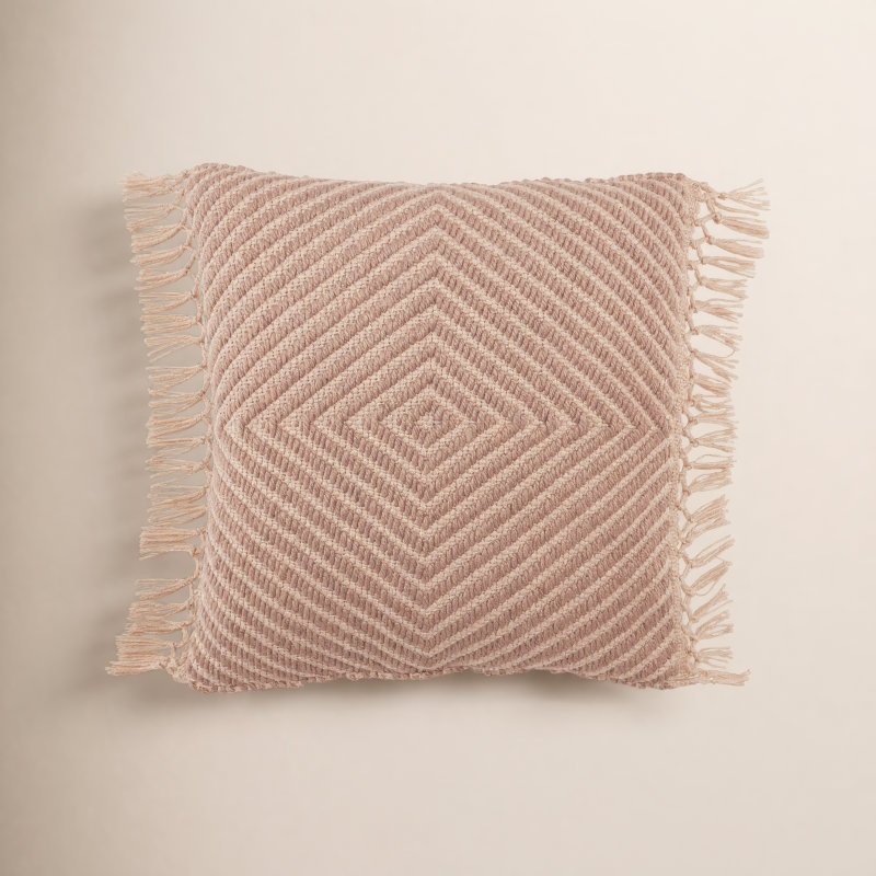 Oakland Geometric Outdoor Throw Pillow, Light Taupe/Beige, No Fill