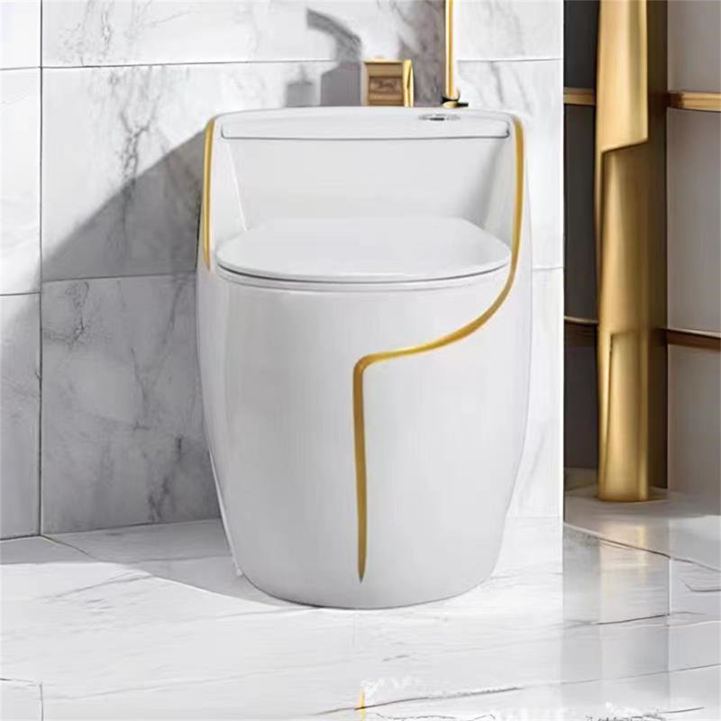 WATERMONY 1.45 Gallons GPF Elongated Comfort Height Floor Mounted One-Piece Toilet (Seat Included), White