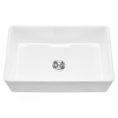 Évier de cuisine encastré en argile réfractaire simple 33,5 x 20 po
