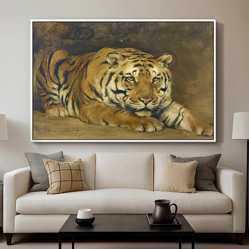 Étude d'un tigre pour un cirque, 1885 - John - Collier tendu avec toile tendue, 26 x 40, Blanc