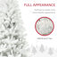 Arbre de Noël artificiel blanc 6 pi non éclairé, décor des Fêtes avec 1000 branches, ouverture automatique et base en acier-121054228-121054230