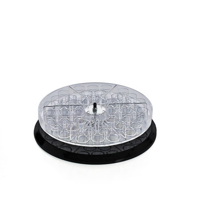 Présentoir rotatif à un niveau H 2 po x 11 po de diamètre - fente ronde de 1 po de diamètre