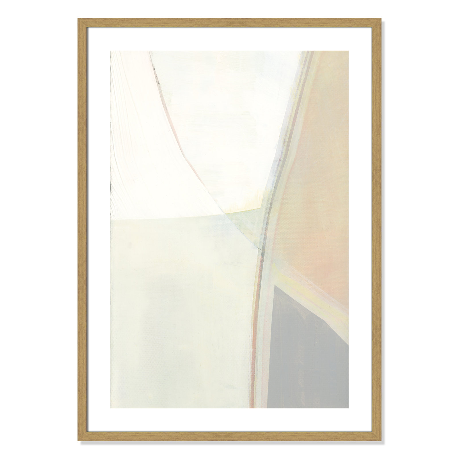 Alexandria "In Neutral II" Painting by Cartissi, 35.5" H x 25.5" W x 0.75" D, Beige Wood Framed Paper