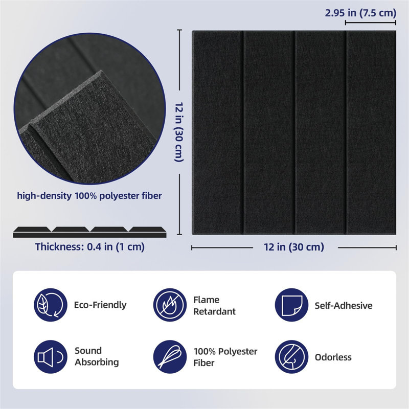 20 Pack Self-Adhesive Acoustic Panels