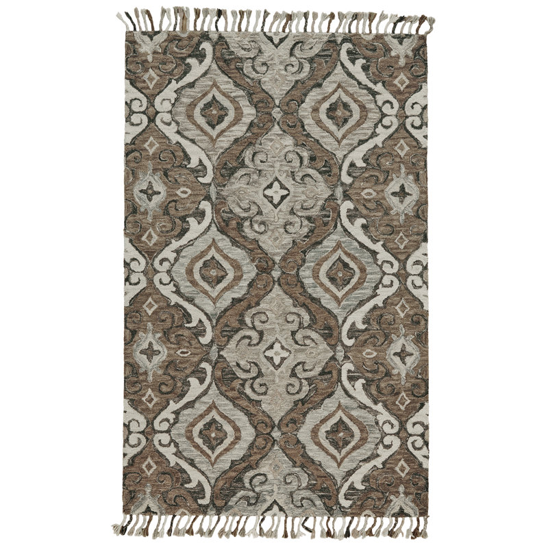 Florence Performance Wool Damask Indoor Rug, Rectangle 5' x 8'