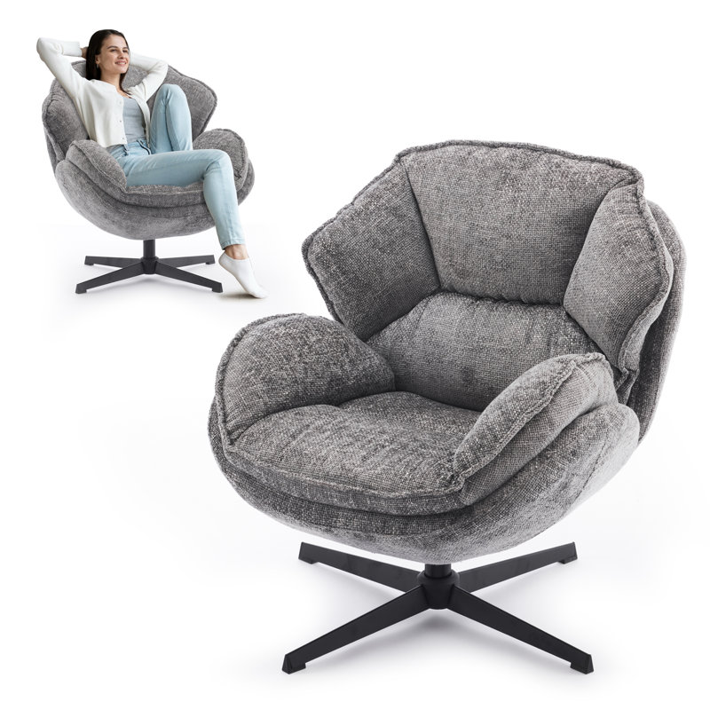 Upholstered Fabric Armchair, Gray