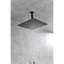 Douche de plafond noir mat. Tête en laiton de 16 po. Offre une expérience de pluie naturelle. La buse autonettoyante garde l'eau libre. Compatible avec un tuyau standard américain. 15,25 po x 6,05 po, 11,82 po
