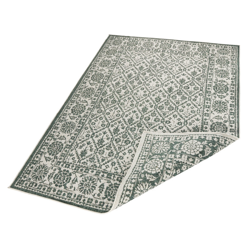 Curacao Flatweave Green Rug, Rectangular 120 x 170cm
