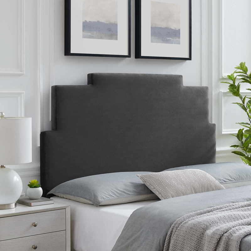Modway Kasia Performance Velvet Headboard, Charcoal, Twin