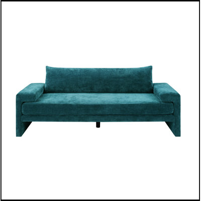 Chenille Upholstered 3-Seater Sofa with Wide Armrests
