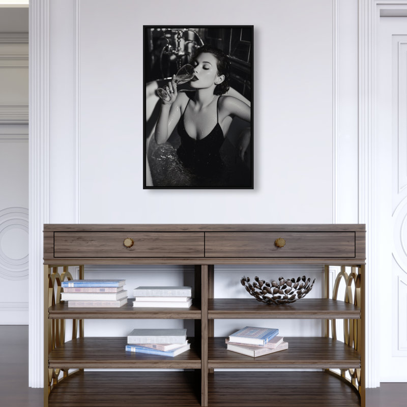 Darkened Glow Print by Oliver Gal, 55"H x 37"W, Black Floater Frame