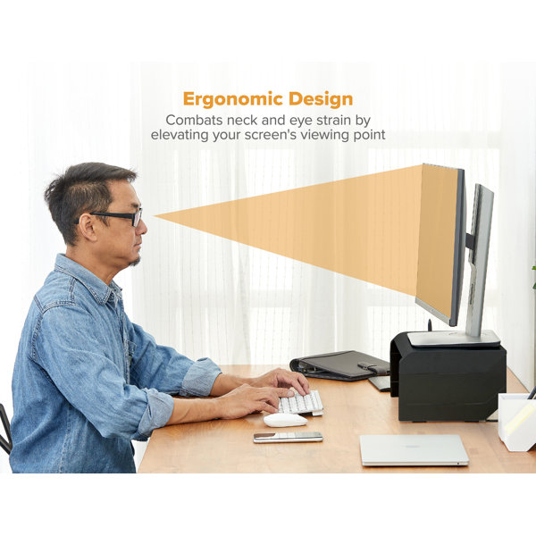 Inbox Zero Konnect Monitor Stand Riser, Black & Reviews | Wayfair