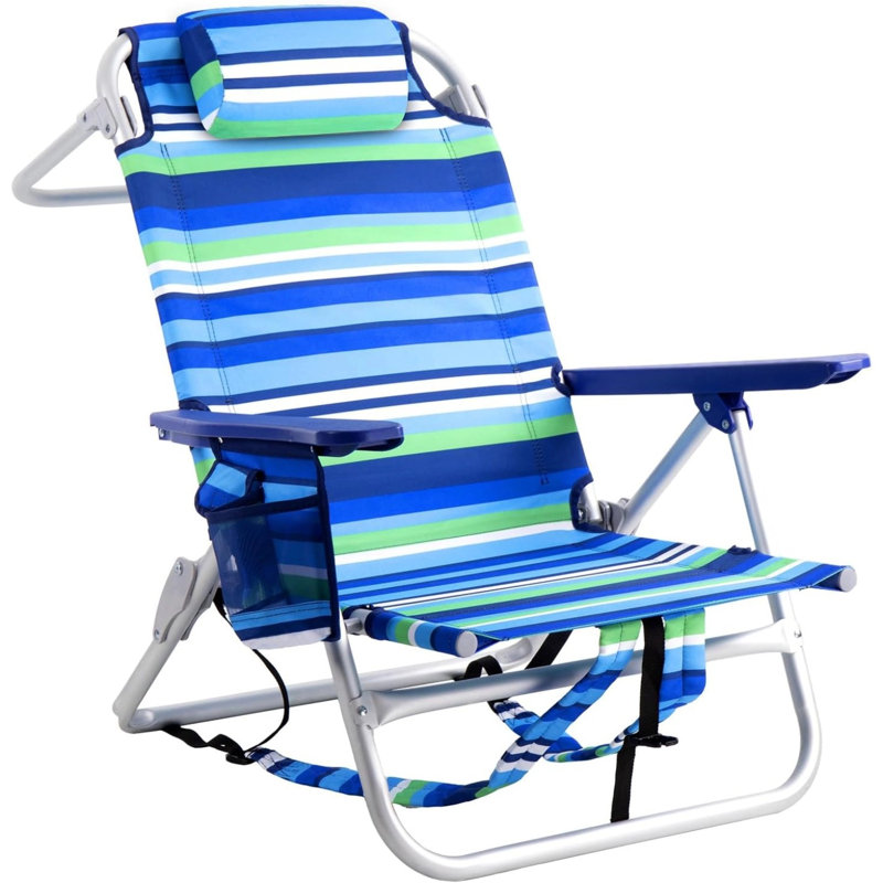 Chaises de plage Berget, chaise de camping pliante robuste, Bleu foncé