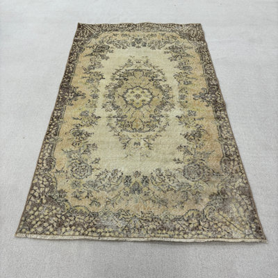 Tapis beige en laine Vintage Patchwork 44,1 x 78,7 po
