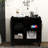Fluted Storage With Solid Wood Legs & Versatile Layout - Living Room Cabinet For Room, Kitchen, Hallway Black Finish