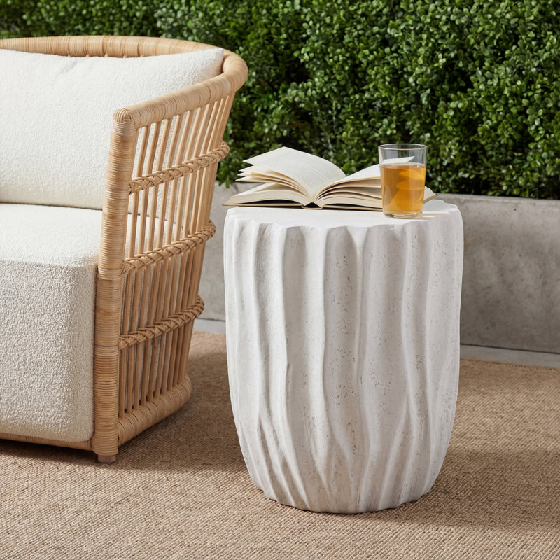 Table d'appoint Bruna, Blanc antique