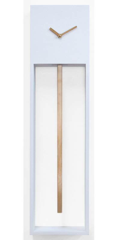 Bechtold Wood Wall Clock, White/Gold