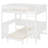 Full Size Wood Loft Bed with Desk, Storage Shelf, Sofa & Light, White-2089475721