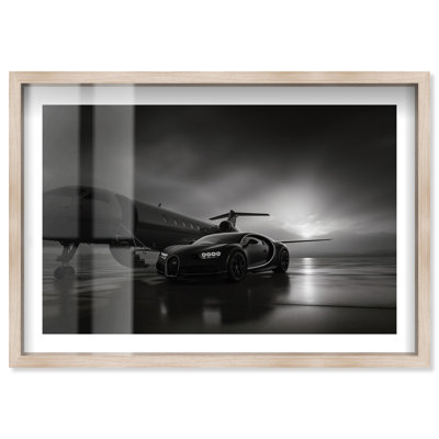 Décoration murale de chambre à coucher Billionaire's Jouets Shadowbox Print par Notoriart, cadre blond, 55 x 37