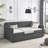 Twin Size Daybed With Twin Size Trundle Upholstered Tufted Sofa Bed, Waved Shape Arms, Grey (80.5"x44.5"x33.5")