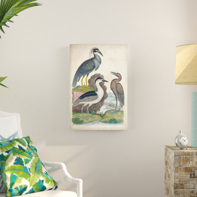 Héron antique et oiseaux d'eau I