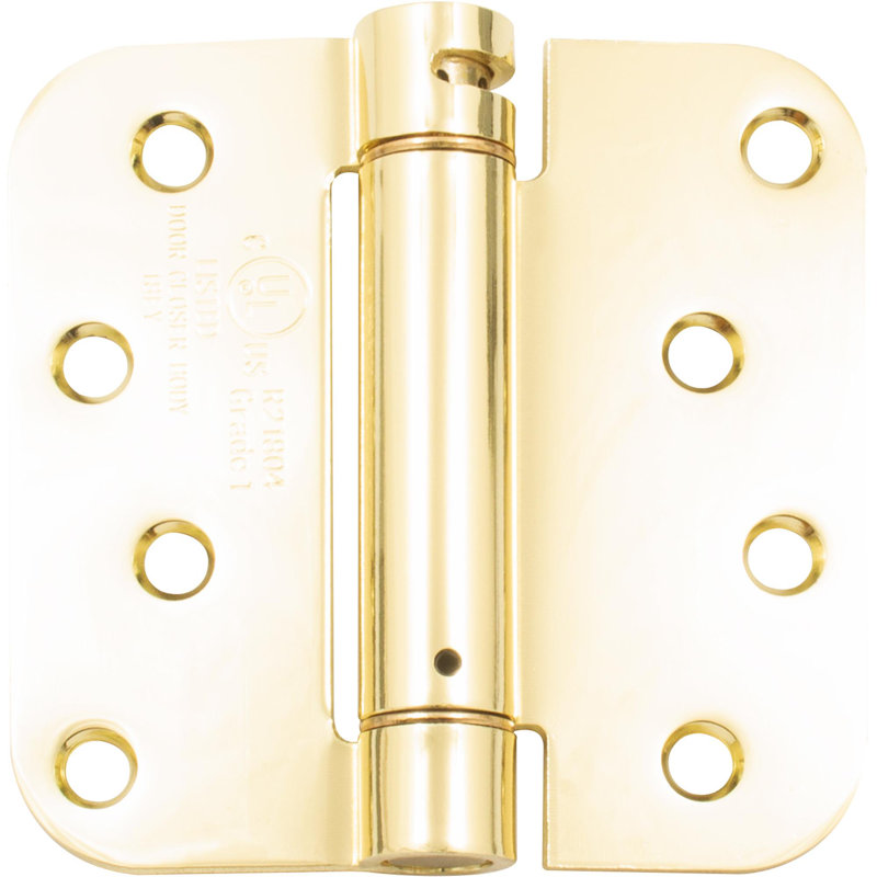 Charnière de porte simple à ressort H 4 po x l 4 po, Laiton poli