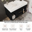 Ensemble de meuble-lavabo flottant 29,9 po avec lavabo sous-comptoir en céramique fritté et fixation murale pour petites salles de bain, appartement-126230321