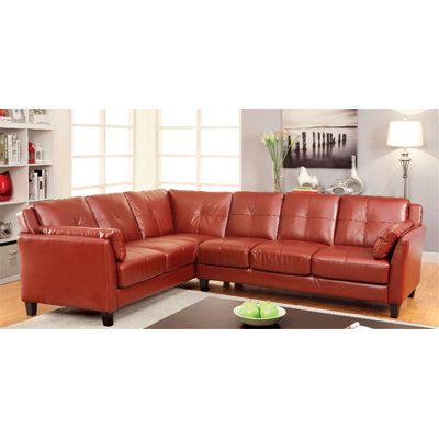 Sherlyn 104" Wide Faux Leather Left Hand Facing Corner Sectional