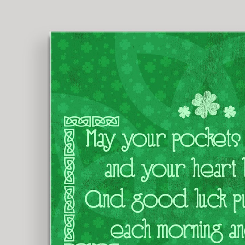 Bonne vieille chance irlandaise-impression d’art textuel sur toile non encadrée, H 12 po x l 12 po x P 0,75 po