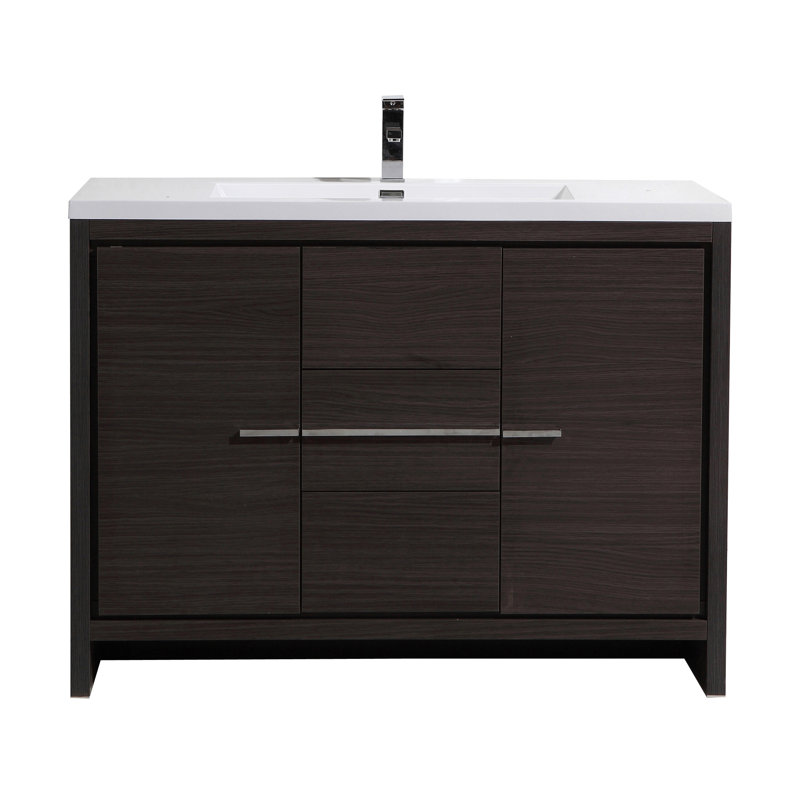 Lefebvre 47" Single Bathroom Vanity Set, Gray Oak
