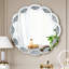 Miroir mural rond argenté 31,5 pouces Wave